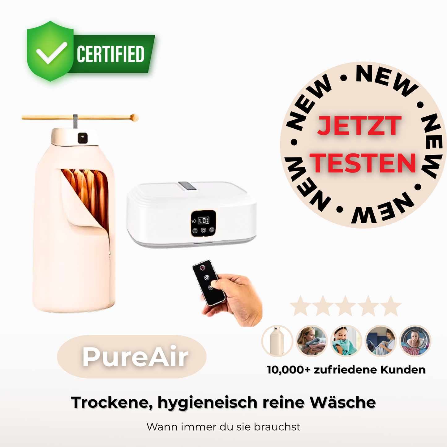 Portable Electric Dryer Multifunctional Dryer Foldable Timed Fast Drying Low-noise Warm Air Heating Clothing Care Mini Dryer